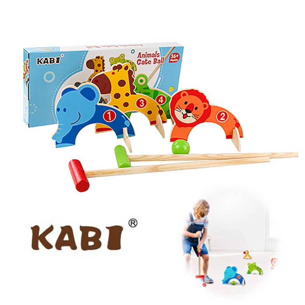 JUEGO CRIQUET ANIMALES DE MADERA