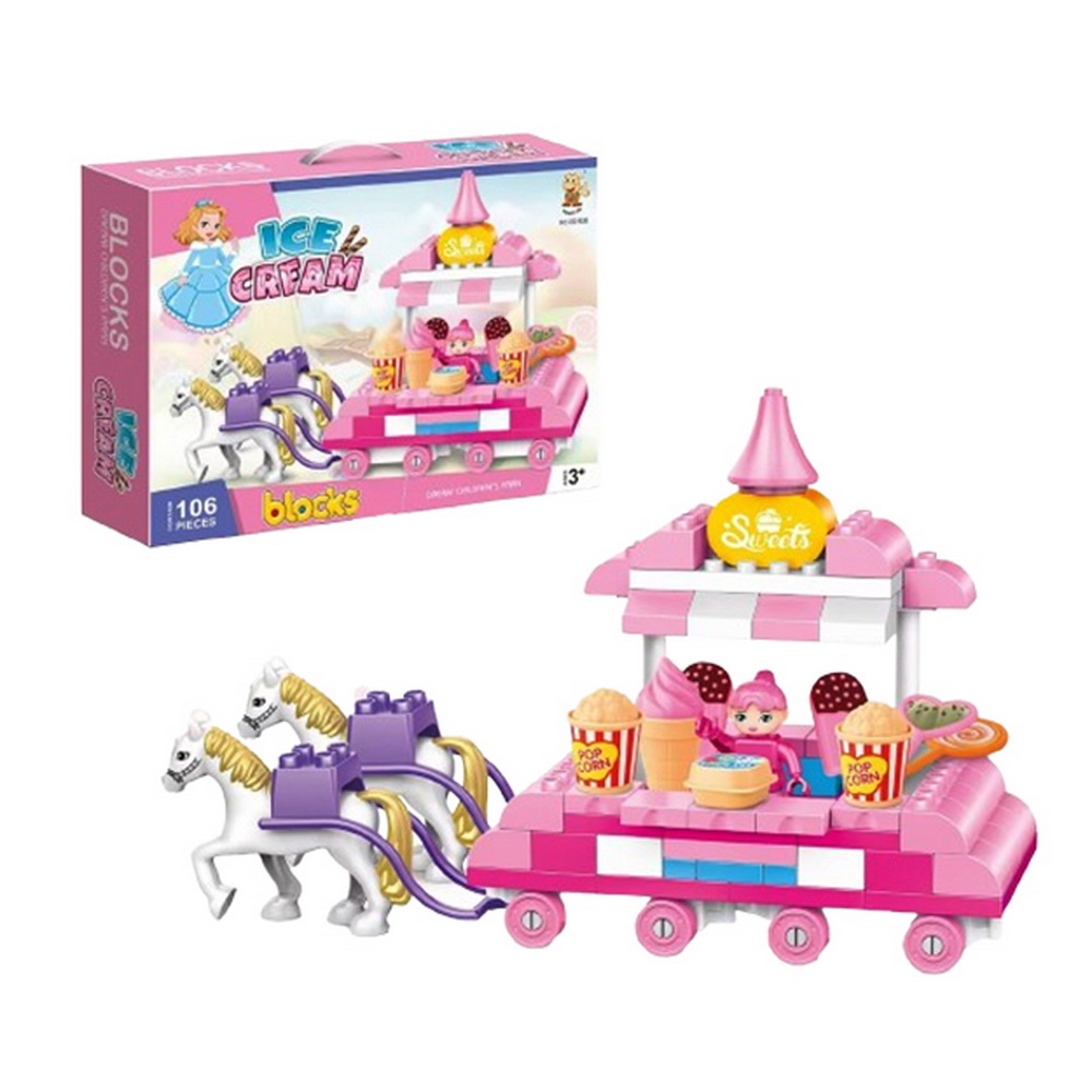 BLOQUES CARRUAJE VENTA HELADOS 106 PCS.