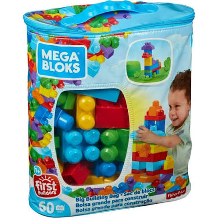Mega Bloks Bolsa Clásica 60 Bloques Grandes Bebés 1 año