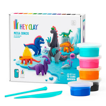 HEY CLAY PLASTICINA MEGA DINOSAURIOS PACK DE 15 COLORES